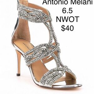 Antonio Melani Sparkling Silver Heels